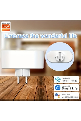 Motion003 1 Paket Avrupa Standartlı Çift Fişli Akıllı Ev Cihazı Ses Kontrolü Uzaktan İş