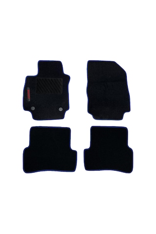 Rizline Renault Clio 4 2012-2019 Halı Paspas Siyah Mavi Kenarlı