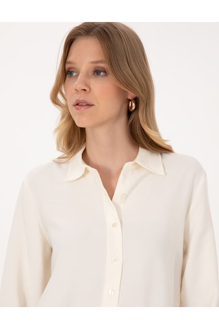 Pierre Cardin Kadın Beyaz Gömlek Desenli 50318219-vr259 Beyaz