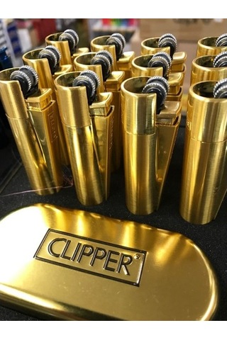 Clipper Metal Çakmak Özel Kutulu Gold Cliper Çakmak Gazı