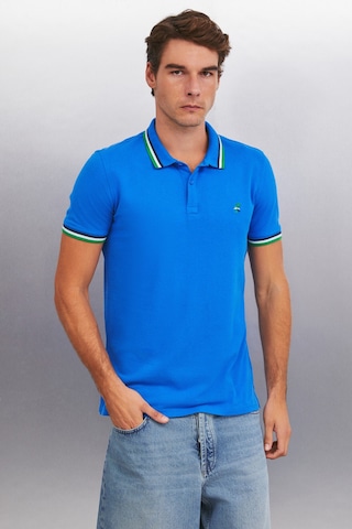 Grımelange XANDER Erkek Saks Mavi Polo Yaka T-shirt