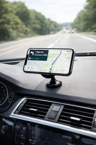 Busstier Mıknatıslı Araç İçi Telefon Tutucu 360 Derece Döner Manyetik Telefon Tutacağı Yapışkanlı Torpido Panel Montaj Güçlü Mıknatıs Titreşimde Sabit Tek Elle Kullanım Navigasyon İçin Universal Akıll