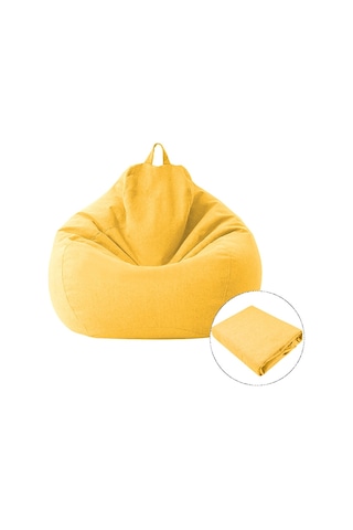 Sones Lazy Sofa Bean Bag Koltuk Kumaş Kılıfı, Boyut: 100 X 120cm Sarı
