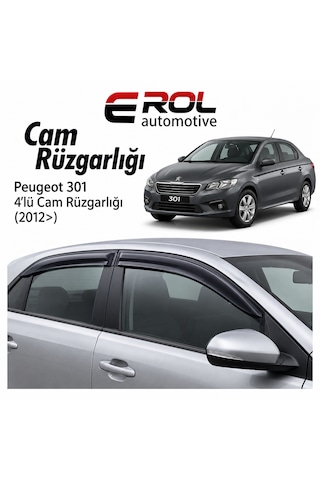 Peugeot 301 2012 4'lü Mugen Cam Rüzgarlığı Siyah