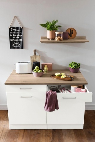 Ares Mutfak Çekmeceli Alt Modül - Dolap 120 Cm Beyaz Tezgah Dahil