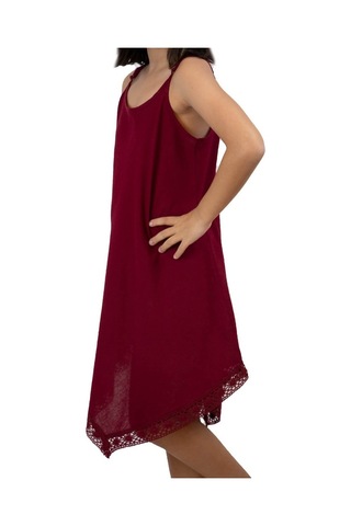 Çağla Şile Bezi Kız Çocuk Elbise Bordo Brd