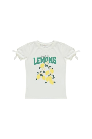 Civil Girls Limon Baskılı 6-9 Yaş Takım - Kırık Beyaz-sarı