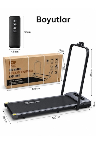 130kg Taşıma Kapasiteli Bluetoothlu Uygulamadan Ayarlanabilir Uzaktan Kumandalı Yürüme Ve Koşu Bandı Ev Ofis Yazlık Sağlıklı Yaşam Spor Gym Fitnnes