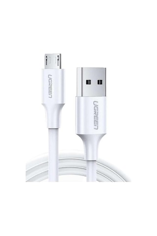 Ugreen 2.4A Micro USB Data ve Hızlı Şarj Kablosu 1 M Beyaz