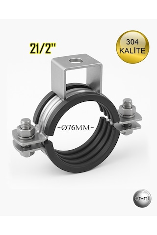 Paslanmaz Çelik Ağır Yük Kafalı Boru Kelepçesi 21/2'' 304 Kalite