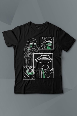 Kendim Seçtim Line Art Kadın Çizim Minimal Baskılı Tişört Çocuk T-shirt 001