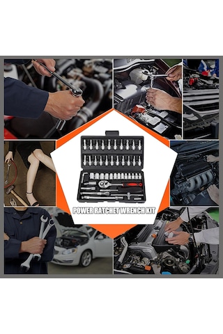 Kablosuz İnce Cırcır Seti, Kablosuz İnce Cırcır, Depolama Araç Kutusu İle Ev El Aleti Seti, Otomatik Mekanik El Alet Kiti Siyah