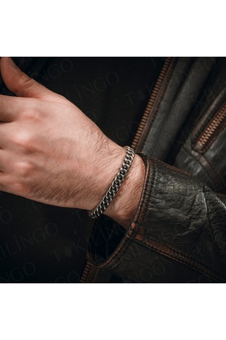 925 Ayar Gümüş Kalın Burgu Zincir Model Açık Cuff Ayarlanabilir Erkek Bileklik Gümüş