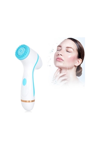 Sones Cnaier Ae-868 Pil İle Çalışan Silikon Ultrasonik Titreşimli Yüz Cilt Bakımı Elektrikli Yüz Temizleyici Mavi