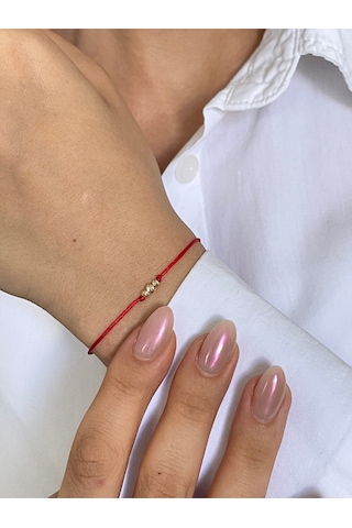 14 Ayar Altın Nazar Boncuklu 3 Dorikalı Altın Şans Bilekliği Altın