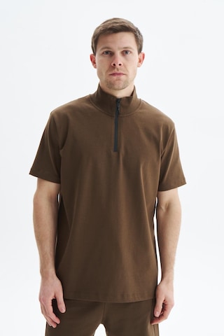 AR-MA Arma Erkek Regular Fit Basic % 100 Pamuk Süprem Dik Yaka Fermuarlı Tişört Y29344449302 Kahverengi