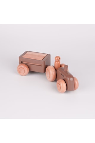 Ahşap Retro Traktör Kahve