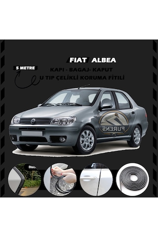 Fiat Albea Oto Araç Kapı Koruma Fitili 5 Metre Parlak Siyah Renk