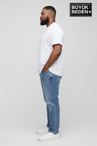 Superlife Büyük Beden Erkek Basic Bisiklet Yaka 2'li Tişört Seti 3xl-6xl Spr26bts510+2 Whıte-whıte