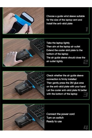 Tüm Dizüstü Bilgisayar Boyutları İçin Dizüstü Bilgisayar Soğutucu Hava Soğutucu Harici Egzoz Soğutma Fanı Taşıması Kolay