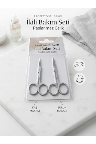 2 Adet Kaş Bıyık & Burun Kılı Kulak Kılı Kesme Kaş Makası