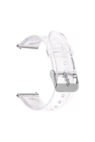 Samsung Galaxy Uyumlu Watch 42mm Krd-13 Şeffaf Silikon Kordon - Gümüş