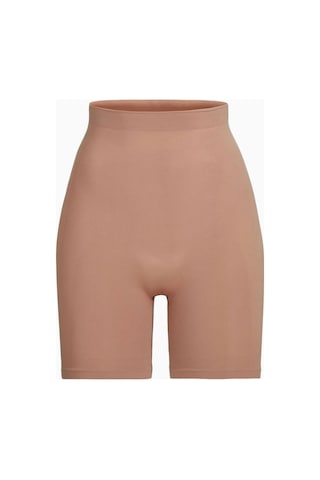 Skims Seamless Sculpt Mid - Thigh Shorts, Yüksek Bel Şekillendirici Şort Koyu Bej