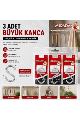 Dalyan Medalyan Dl-31 S Kanca 3 Adet - No 2 Büyük Boy- 12'li Paket Diğer