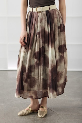 Molene Kahverengi Batik Desen Maxi Etek