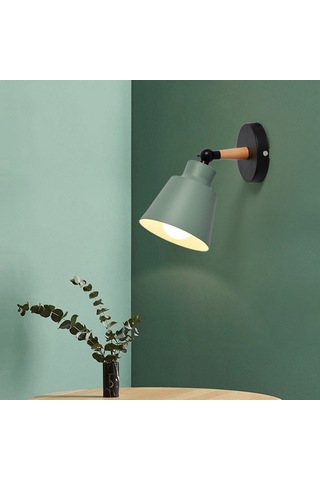 Symbee Nordik Ahşap Macaron Renkli Duvar Lambası - Yatak Odası, Koridor, Çocuk Odası İçin - Aydınlatma Kaynağı Hariç - Siyah Siyah