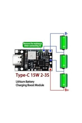 Type-c Usb 2s Bms 15w 8.4v 1.5a Pil Şarj Boost Modülü
