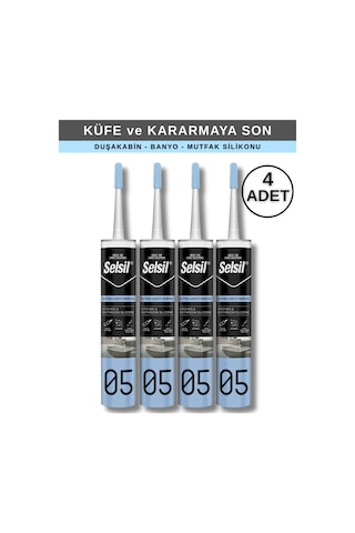 Selsil 280 Ml Mutfak Ve Banyo Silikonu, 4 Adet