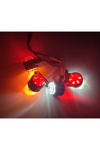 10 Adet 12 Ledli Mini Takoz Lamba 12-24 Volt Sarı Kırmızı