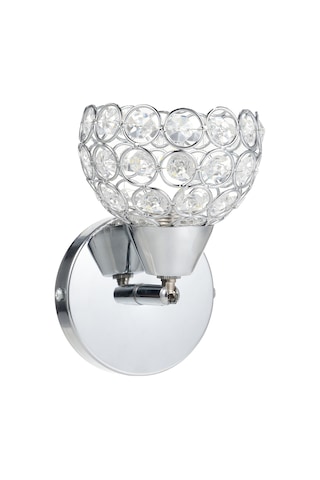 Ranyeek Gümüş Metal Kristal Duvar Lambası, E26 Yuva, 110-130v, Ev Odaları İçin, Aydınlatma Aleti Işık Kaynağı Hariç Gümüş