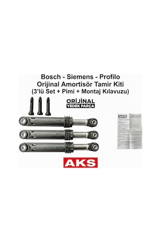 Bosch Uyumlu Çamaşır Makinesi Amortisör 448032 Aksistem Pimli 3 Lü Takım