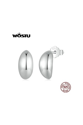 Gümüş Wostu 925 Ayar Gümüş Basit Ay Saplama Küpe Kadınlar Için Ins Tarzı Aerodinamik Kulak Sutds Pendientes Düğün Takısı 925 Ayar