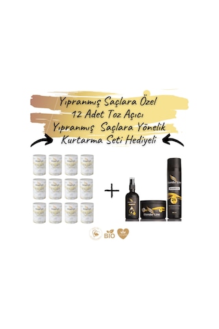Yıpranmış Ve Işlem Görmüş Tüm Saçlar Için Argan Yağlı Akıllı Toz Açıcı Sarı - 500 Gr 12 Adet