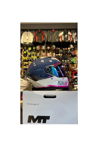 Mt Kask Ff126 Stınger 2 Core A8 Parlak Şeffaf Vizörlü Çok Renkli
