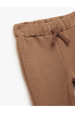Koton Cep Detaylı Şardonlu Basic Jogger Eşofman Altı Kahverengi 6wmb40006tk Kahve