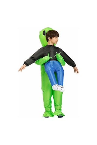 Çocuklar İçin Cadılar Bayramı, Cosplay Ve Güzel Kostüm Yeşili Nabila Şişme Uzaylı Kostümü