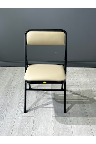 Katlanır Kamp Sandalyesi Cappuccino Piknik Sandalyesi Kapuçino Deri Siyah - Cappuccino