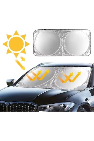 Oto Katlanabilir Metalize Branda Ön Arka Cam Güneşliği Uv Koruma Isı Geçirmez 150x70 Cm