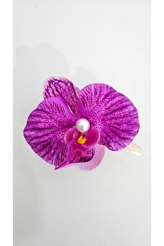 Orkide Çiçeği İncili Mandal Toka 10 Cm Çift Taraflı 1 Adet Çok Renkli 50053657