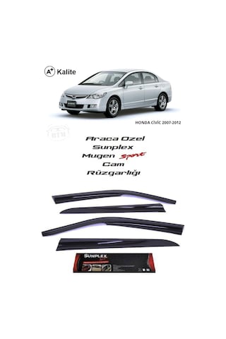 Honda Civic Fd6 Sunplex Marka Cam Rüzgarlığı Mugen 4'Lü