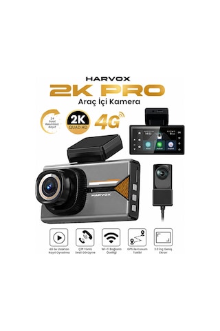 Bagajon 2k Pro Akıllı Araç Kamerası 4g Wifi Gps 24 Saat Kayıt, Çift Yönlü Sesli Görüşme, Gece Görüşü, G-sensör
