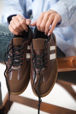 Garantili Agnus Günlük Ortopedik Kadın Sneaker Spor Ayakkabı Kahverengi