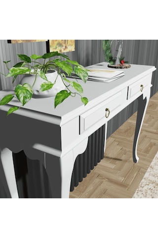 Roys Ahşap 100 Cm Beyaz Çekmeceli Petek Üstü Yüksek  Dresuar Ahşap