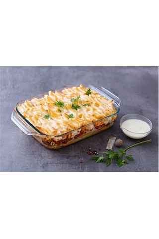 Pyrex Cam Dikdörtgen Fırın Kabı 40x27 Cm Renkli Çok Renkli