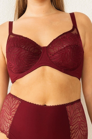 Magic Form 6485 Kadın Askısı Taşlı Dantelli Toparlayıcı Sütyen-bordo Bordo