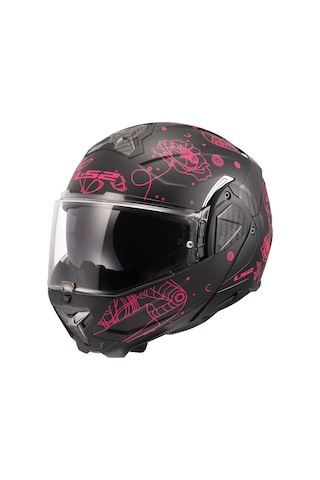 Ls2 Advant 2 Sophıa Çene Açılır Kask Mat Pembe - Siyah